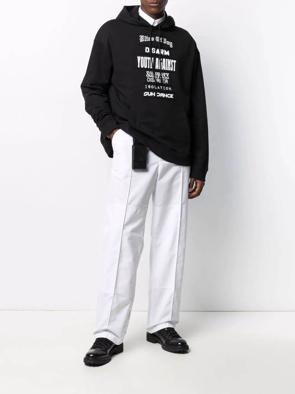 Raf Simons Slogan Patches Hoodie Size US L / EU 52-54 / 3 - 1 Thumbnail