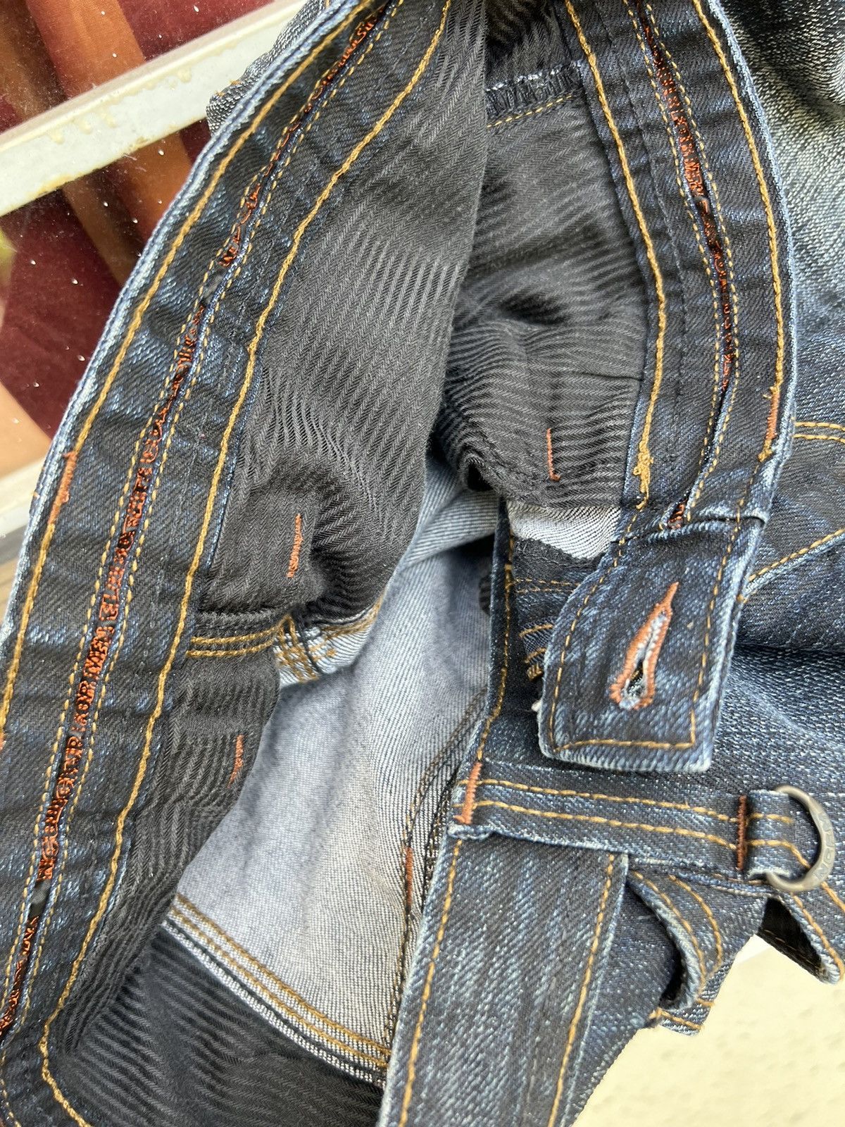 Nicole Club Nicole Club FM Japan Stretch Waxed Denim Flare Jeans Size US 31 - 21 Thumbnail