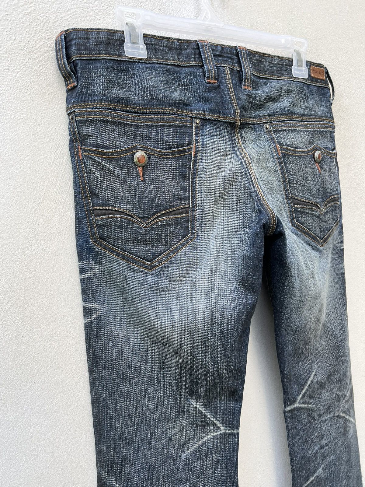 Nicole Club Nicole Club FM Japan Stretch Waxed Denim Flare Jeans Size US 31 - 16 Thumbnail
