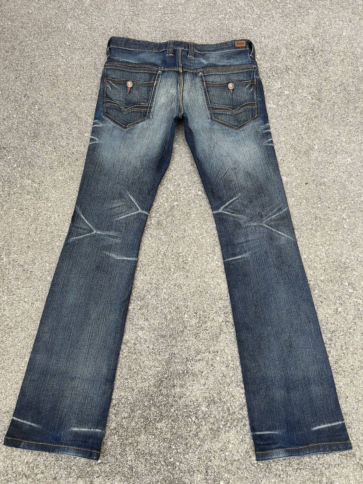 Nicole Club Nicole Club FM Japan Stretch Waxed Denim Flare Jeans Size US 31 - 5 Thumbnail