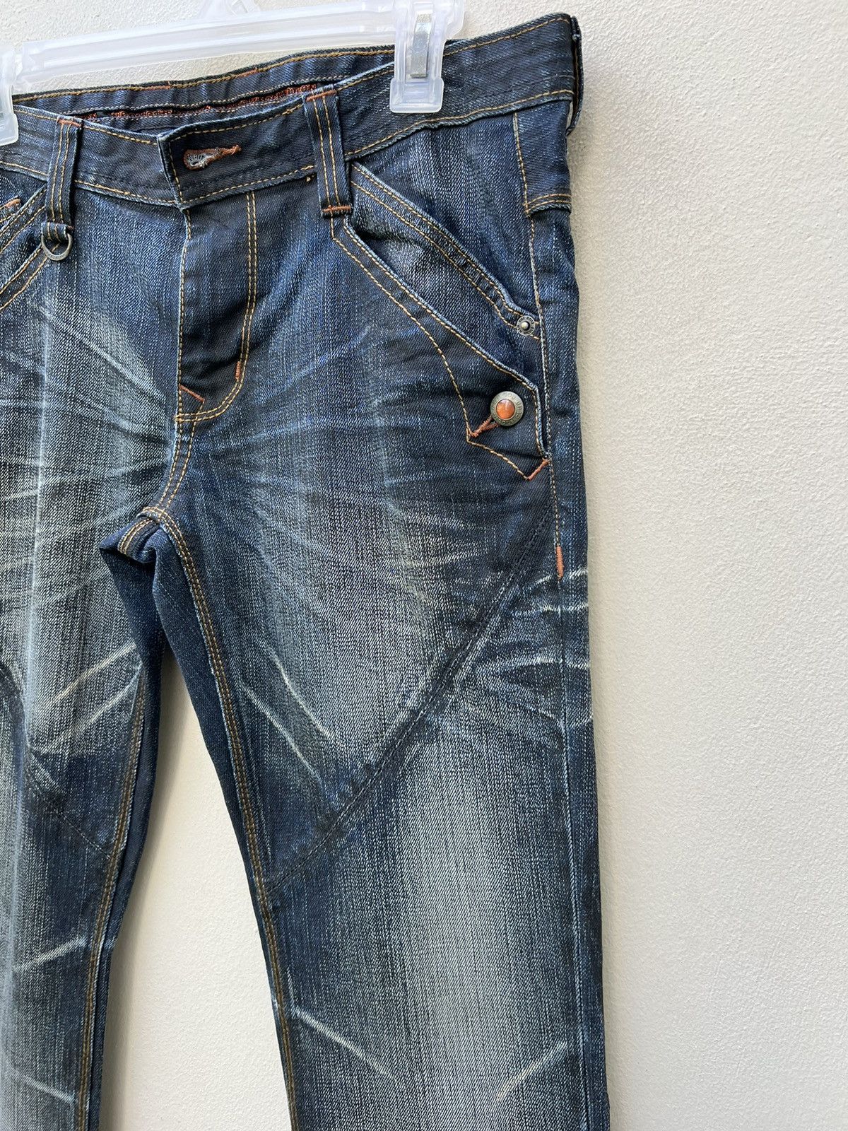 Nicole Club Nicole Club FM Japan Stretch Waxed Denim Flare Jeans Size US 31 - 11 Thumbnail
