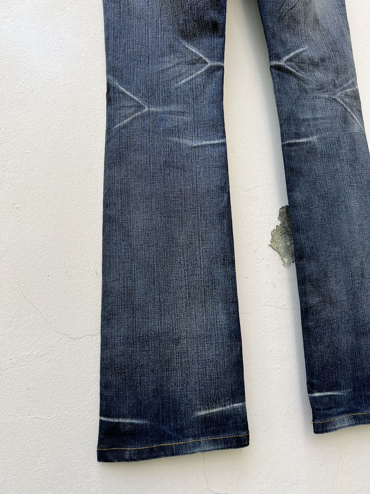 Nicole Club Nicole Club FM Japan Stretch Waxed Denim Flare Jeans Size US 31 - 17 Thumbnail