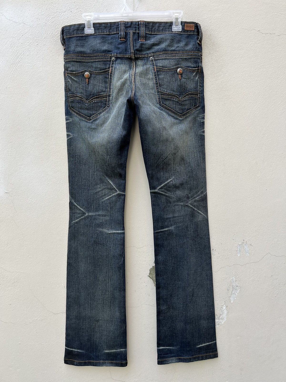 Nicole Club Nicole Club FM Japan Stretch Waxed Denim Flare Jeans Size US 31 - 15 Thumbnail