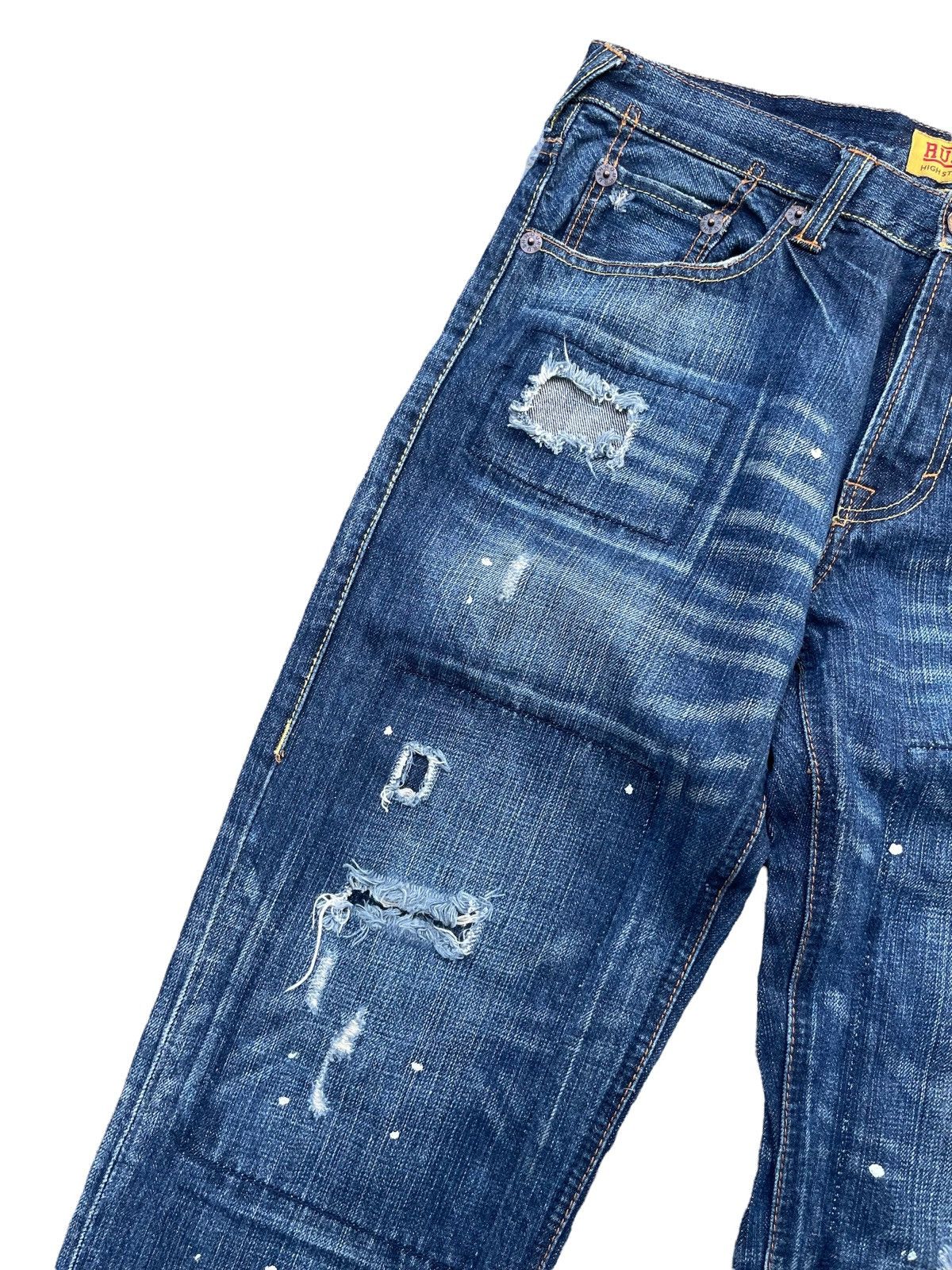 Japanese Brand Rush Hour Distresed Rework Denim Size US 33 - 6 Thumbnail