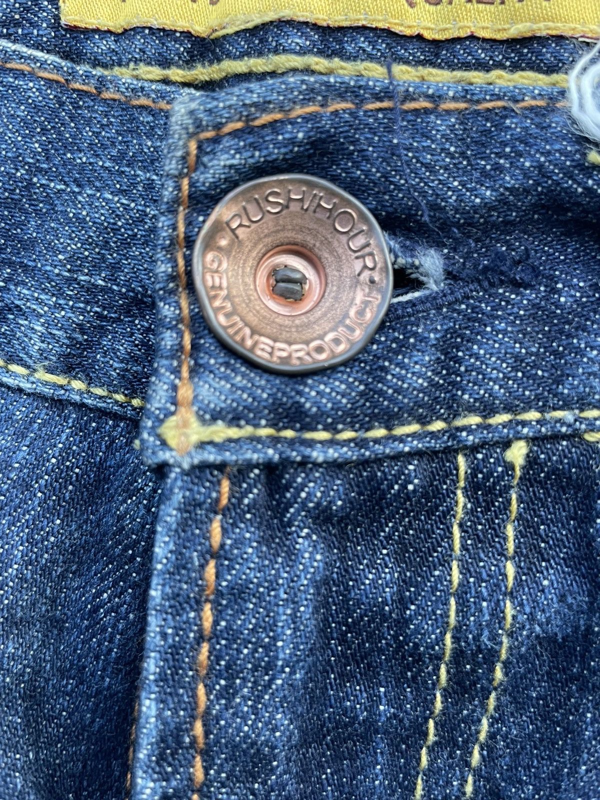 Japanese Brand Rush Hour Distresed Rework Denim Size US 33 - 18 Thumbnail