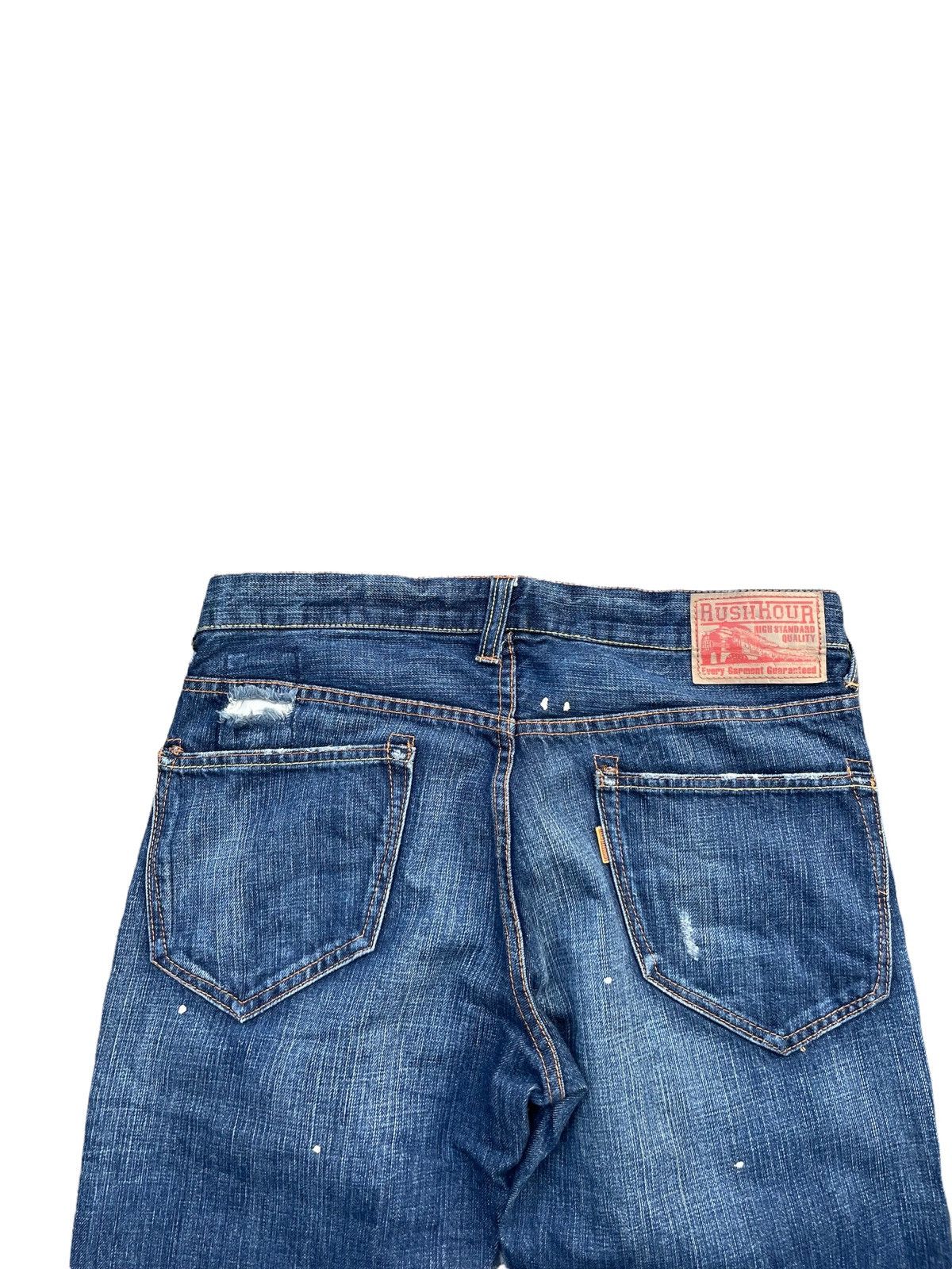 Japanese Brand Rush Hour Distresed Rework Denim Size US 33 - 11 Thumbnail
