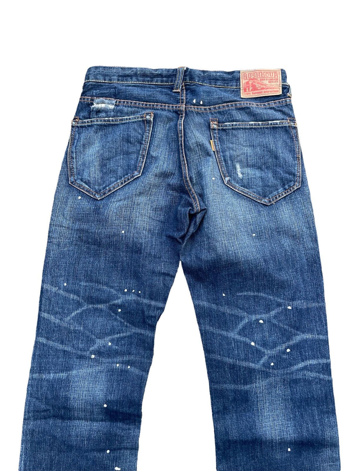 Japanese Brand Rush Hour Distresed Rework Denim Size US 33 - 10 Thumbnail