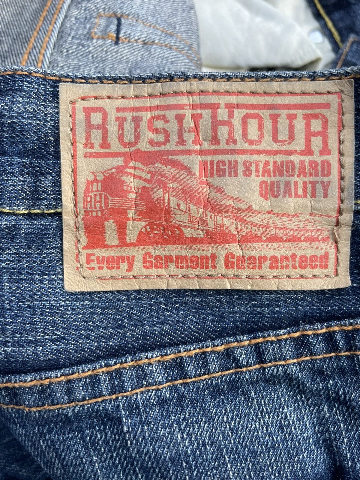 Japanese Brand Rush Hour Distresed Rework Denim Size US 33 - 14 Thumbnail