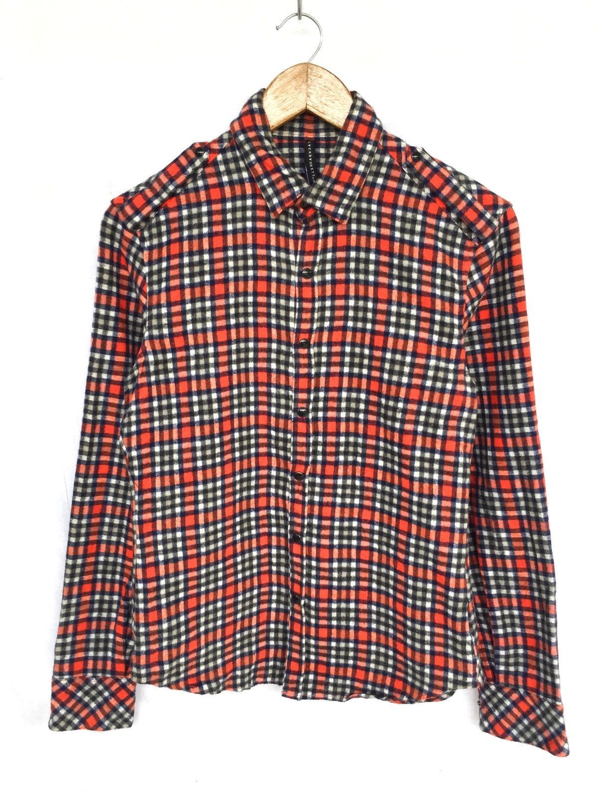 Black Barrett Multicolor Check Western Snap Button Flannel Shirt Size US S / EU 44-46 / 1 - 1 Thumbnail