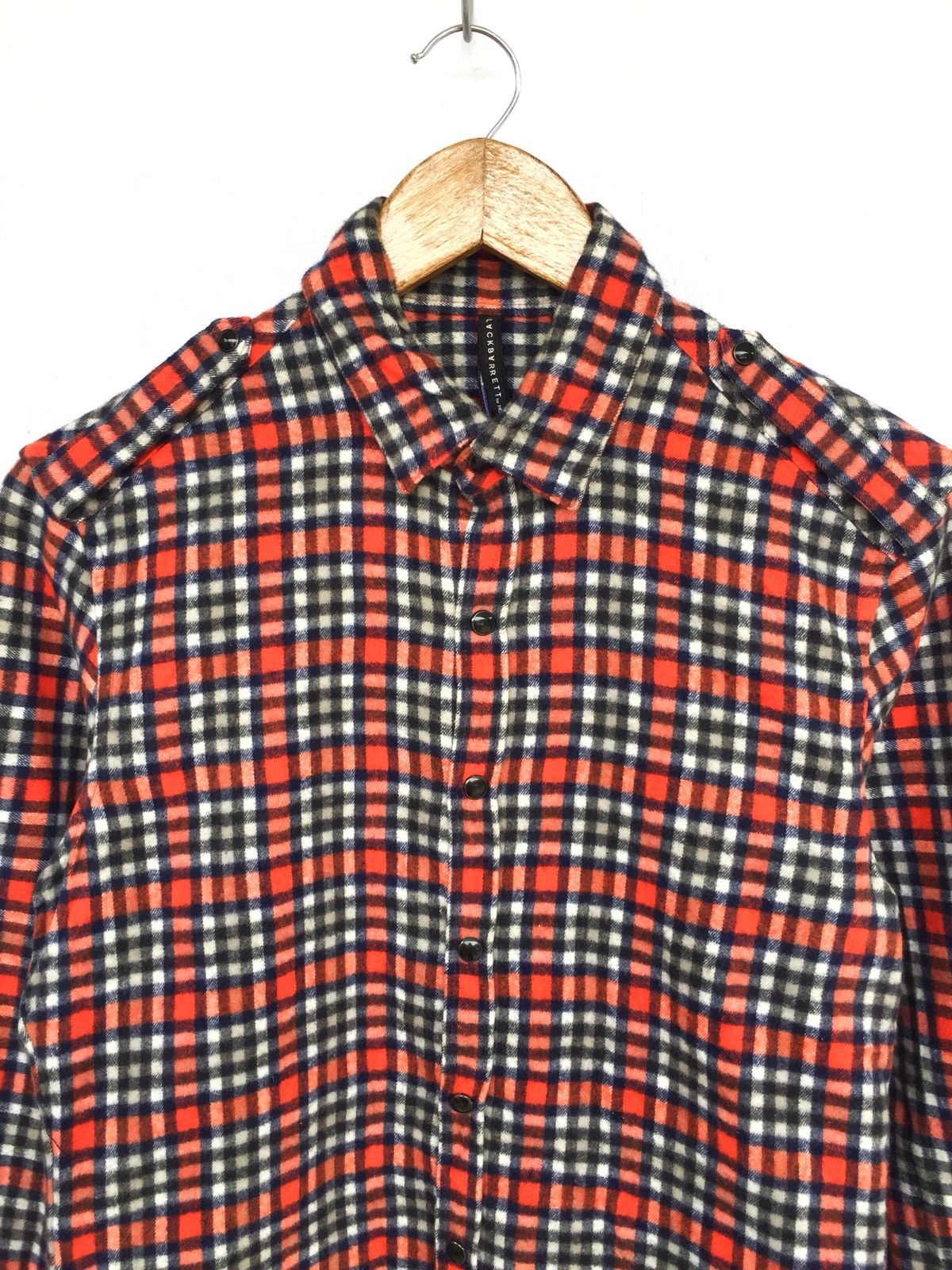 Black Barrett Multicolor Check Western Snap Button Flannel Shirt Size US S / EU 44-46 / 1 - 2 Thumbnail