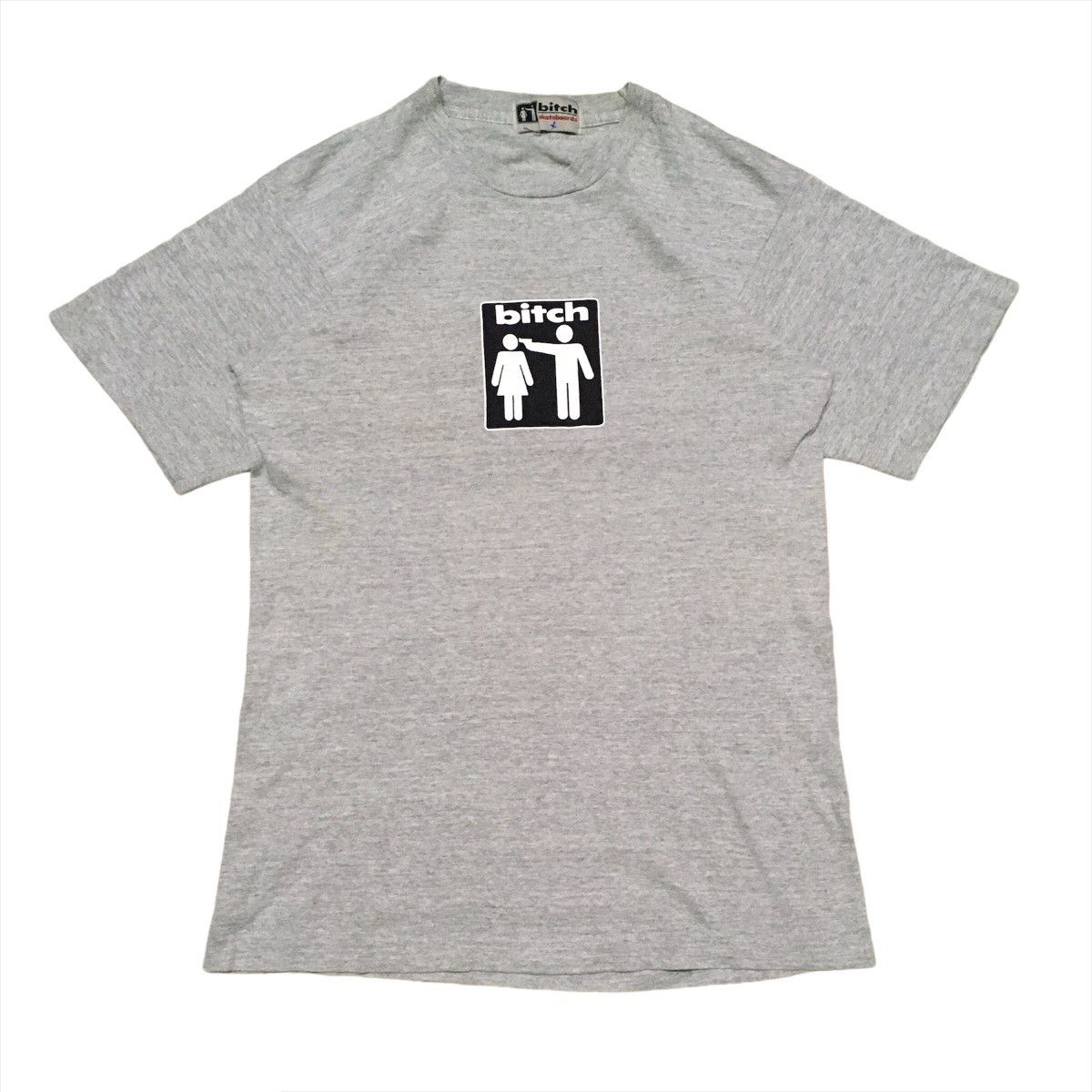 image of Girl Skateboards x Santa Cruz Skateboards Vintage Bitch Skateboard OG Logo in Grey (Size Medium)