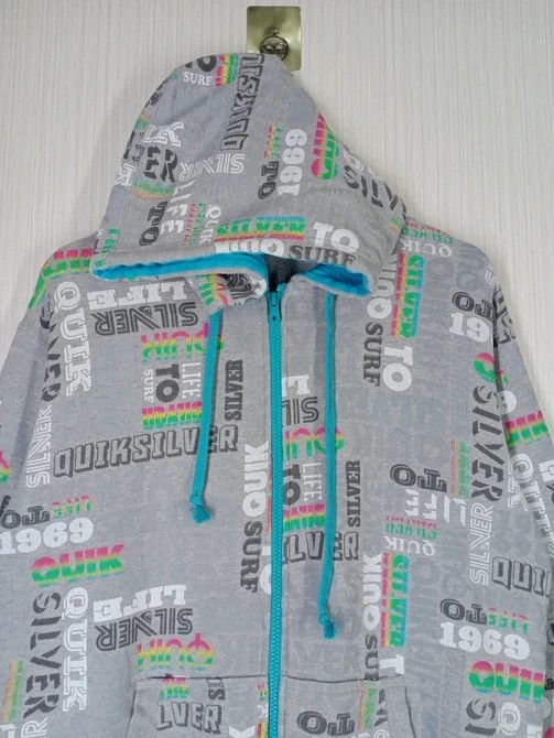 Quiksilver Rare Vintage Quiksilver Full Print Zip Hoodie Size US L / EU 52-54 / 3 - 2 Thumbnail