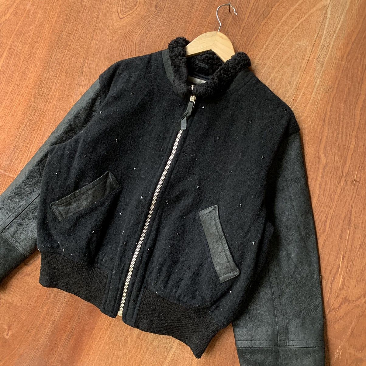 Nicole Club Vintage Nicole Club Leather Sleeve Varsity Jacket Size US M / EU 48-50 / 2 - 3 Thumbnail
