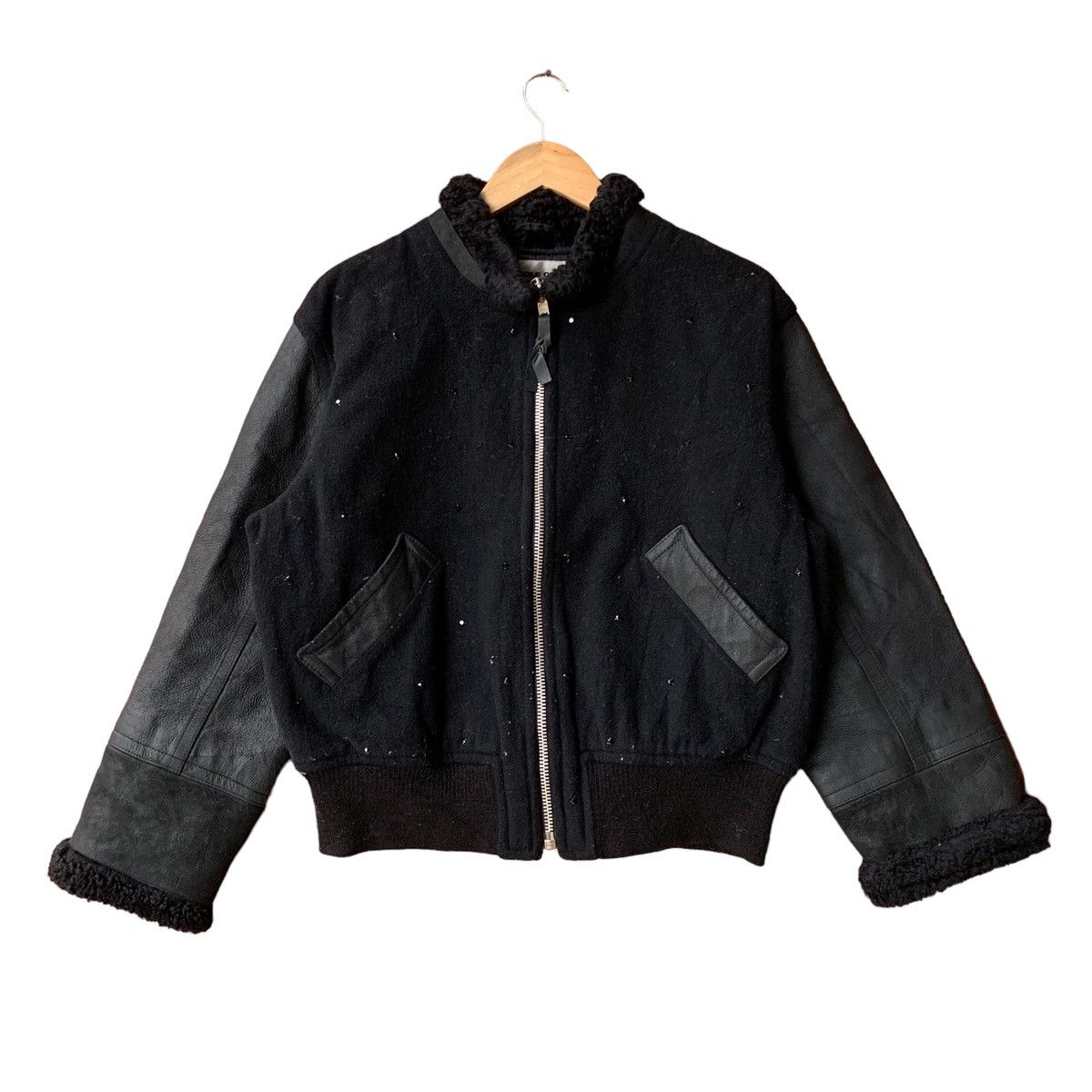 Nicole Club Vintage Nicole Club Leather Sleeve Varsity Jacket Size US M / EU 48-50 / 2 - 1 Thumbnail
