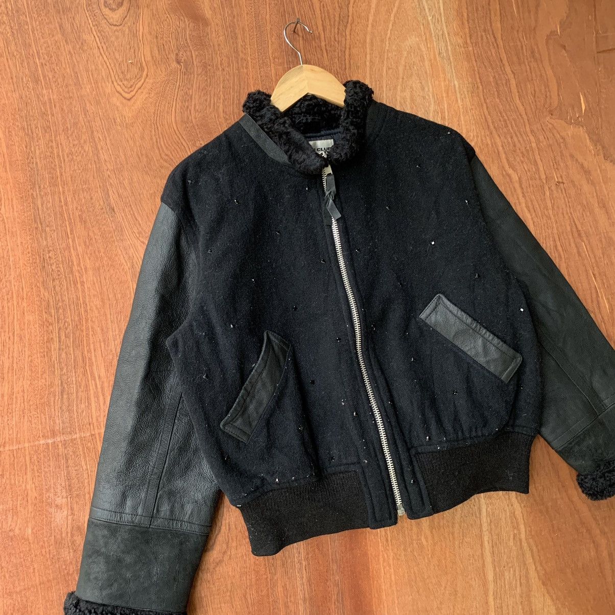Nicole Club Vintage Nicole Club Leather Sleeve Varsity Jacket Size US M / EU 48-50 / 2 - 2 Thumbnail
