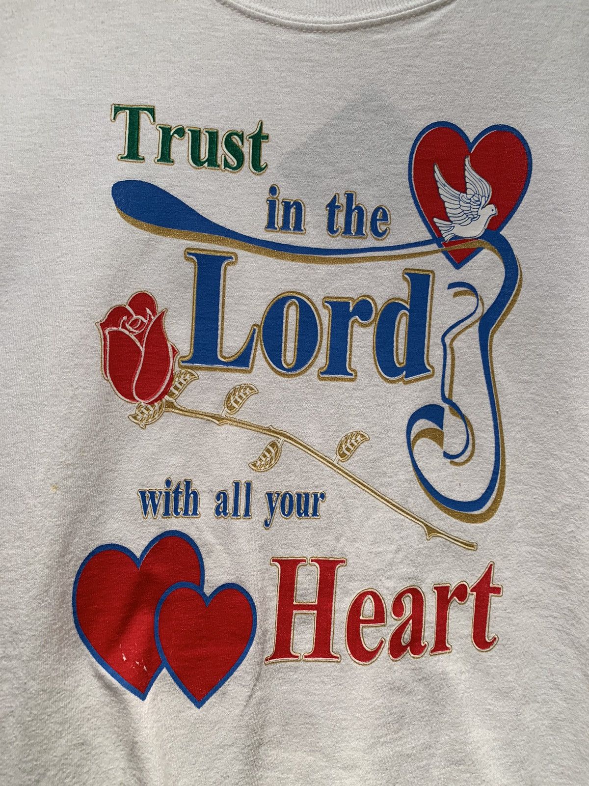 Anvil RARE* Vintage Trust The Lord With All Your Heart Jesus Shirt Size US L / EU 52-54 / 3 - 2 Thumbnail