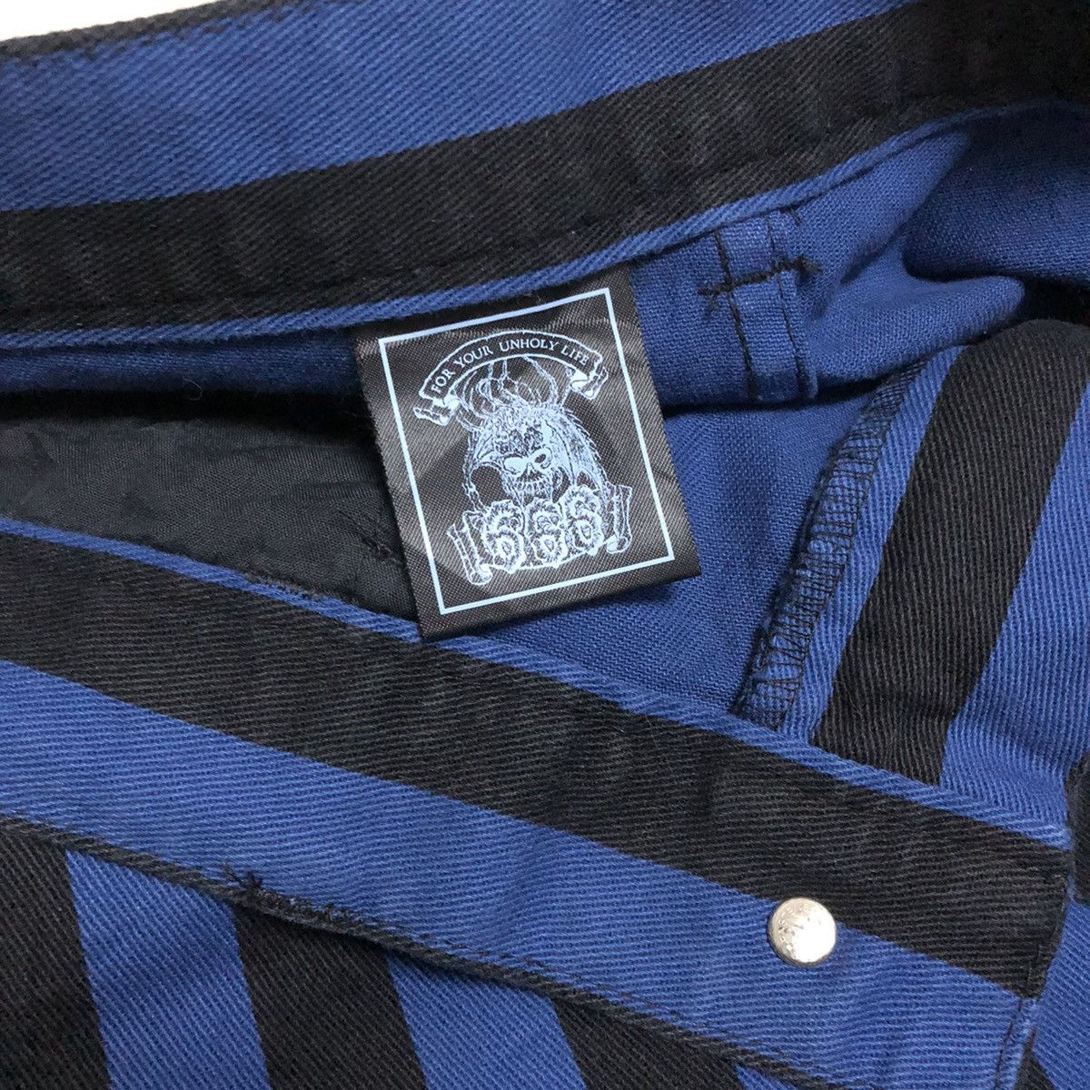 Japanese Brand × Seditionaries 666 Japan Brand Stretchable Stripe Denim Size US 30 / EU 46 - 2 Thumbnail