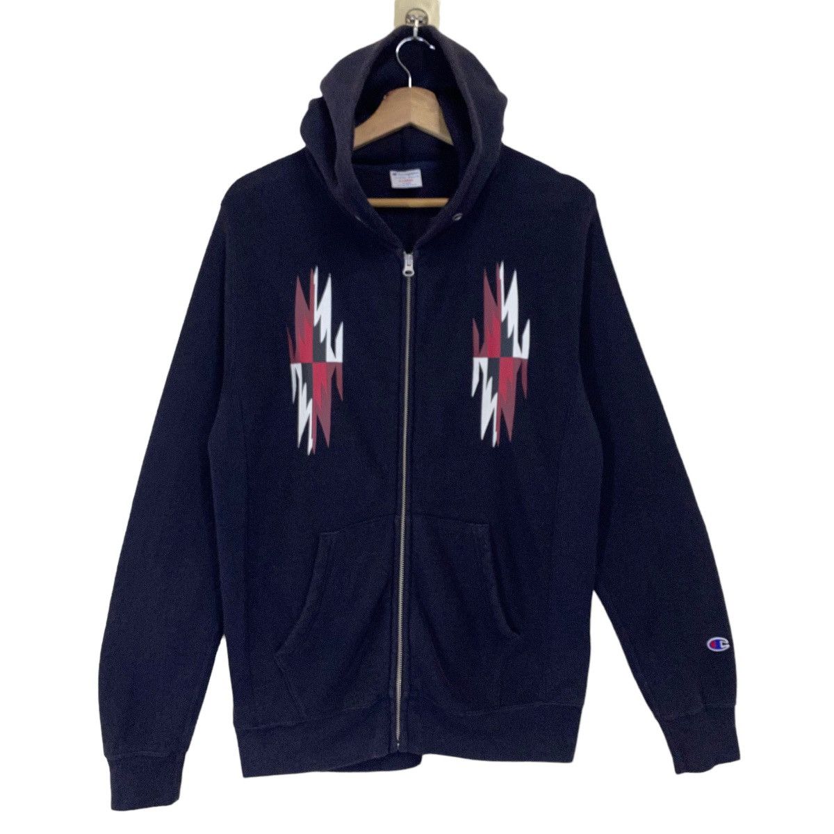 Champion Vintage Champion Navajo Native Big Logo Zipper Hoodies Size US XL / EU 56 / 4 - 1 Thumbnail