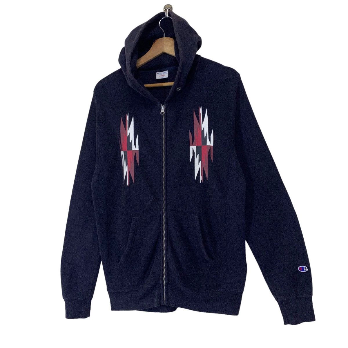 Champion Vintage Champion Navajo Native Big Logo Zipper Hoodies Size US XL / EU 56 / 4 - 3 Thumbnail