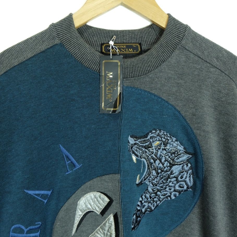 Japanese Brand Vintage 90's DUKE MAXIM Big Graphic Logo Sweatshirts Size US L / EU 52-54 / 3 - 4 Thumbnail