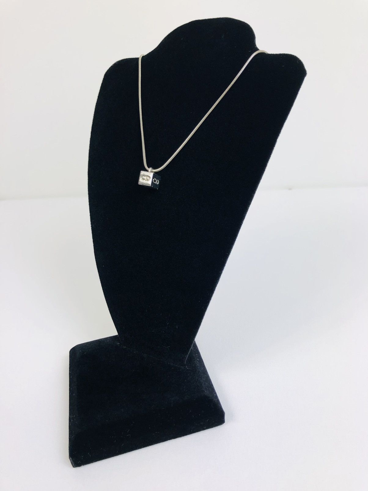image of Dior Cd Cube Necklace in Silver, Men's