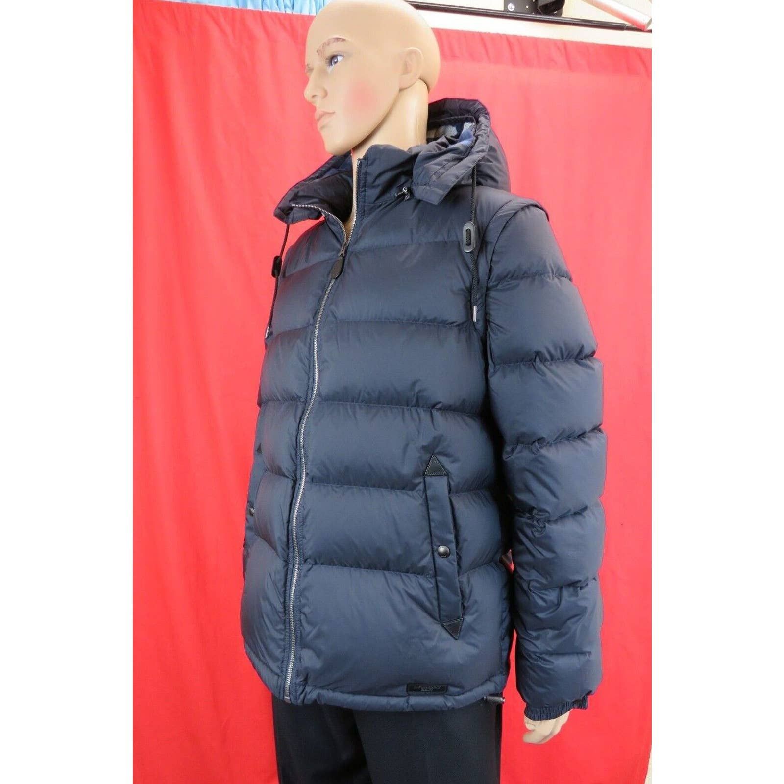Burberry BASFORD 2 IN 1 NAVY NOVA CHECK HOODED DOWN PUFFER JACKET XL Size US XL / EU 56 / 4 - 2 Thumbnail