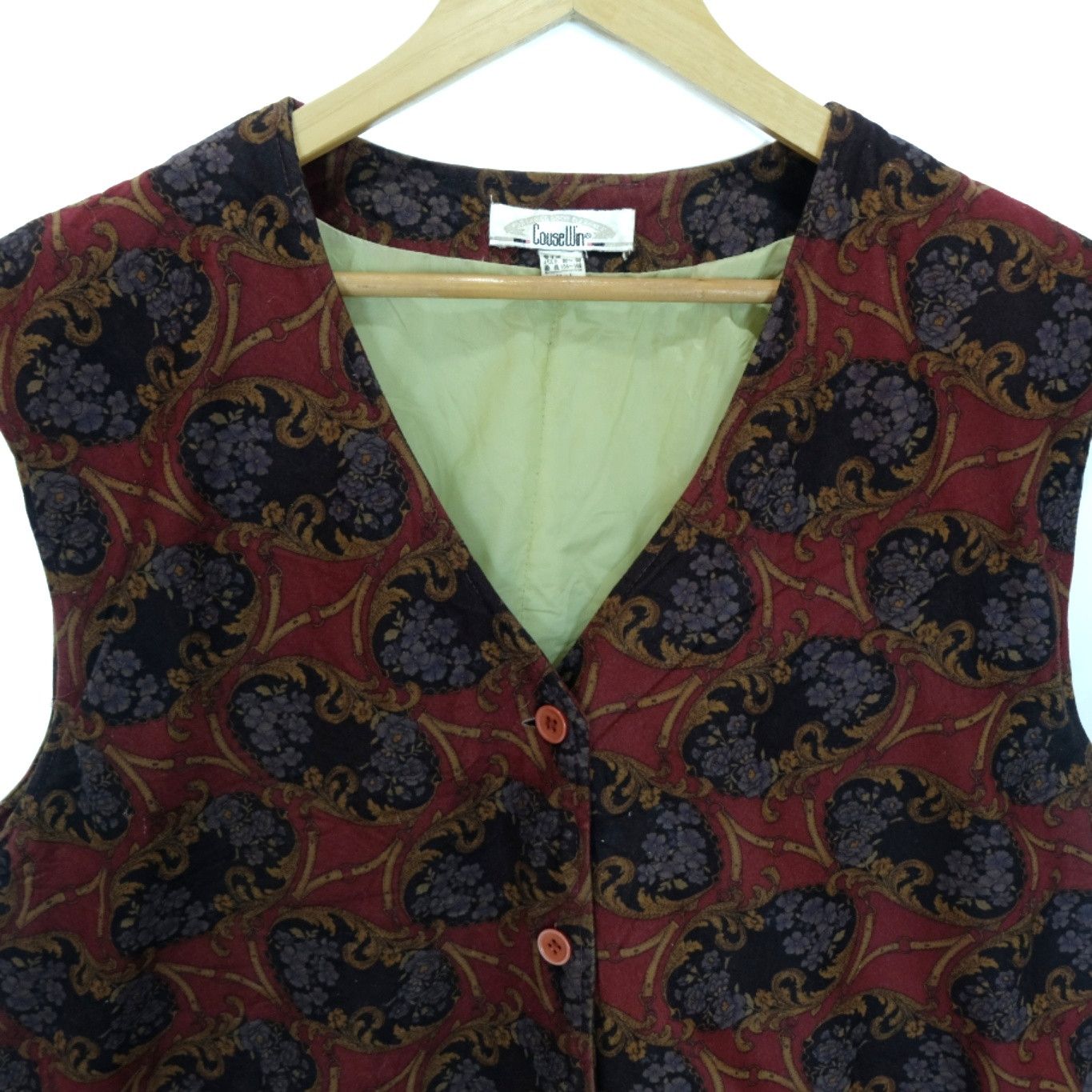 Japanese Brand 80's COUSEWIN Floral Monogram Multicolor Vest Jacket Size US L / EU 52-54 / 3 - 3 Thumbnail