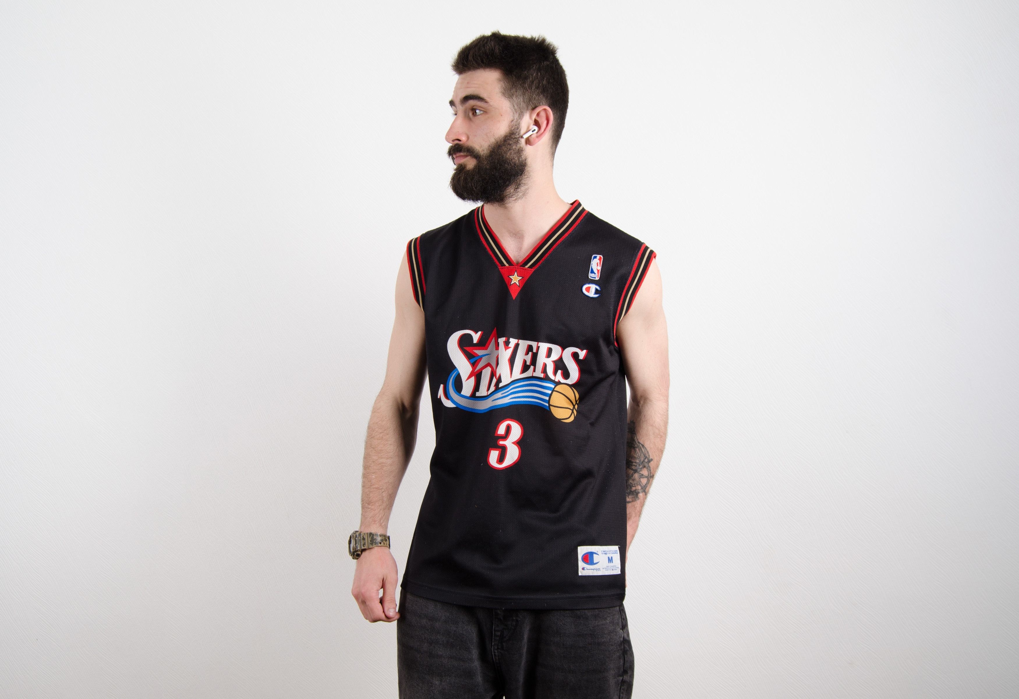 Champion Mens Sixers Jersey Vintage Champion Philadelphia 76ers