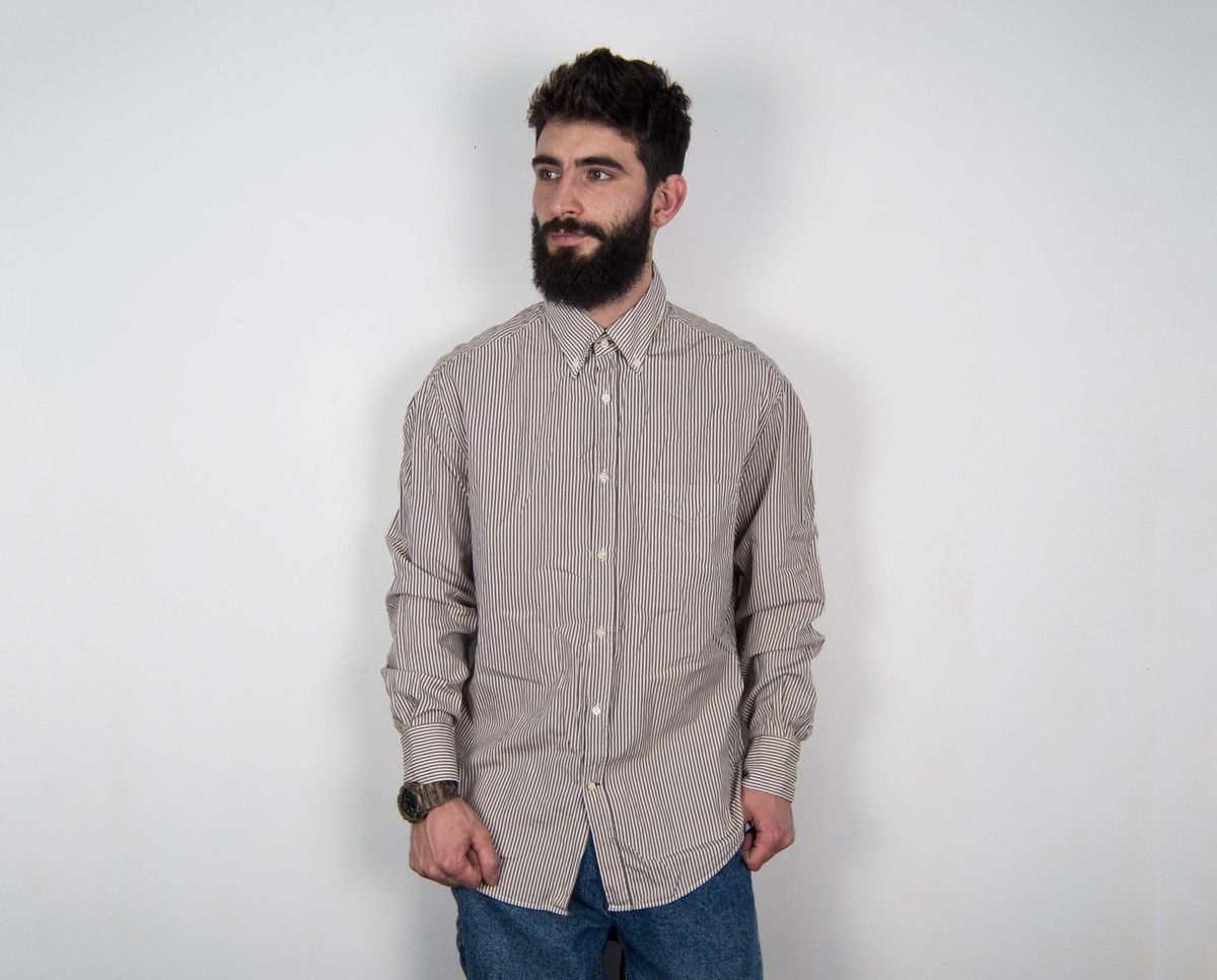 Brunello Cucinelli BRUNELLO CUCINELLI Classic Striped Cotton Shirt Size US XL / EU 56 / 4 - 1 Thumbnail