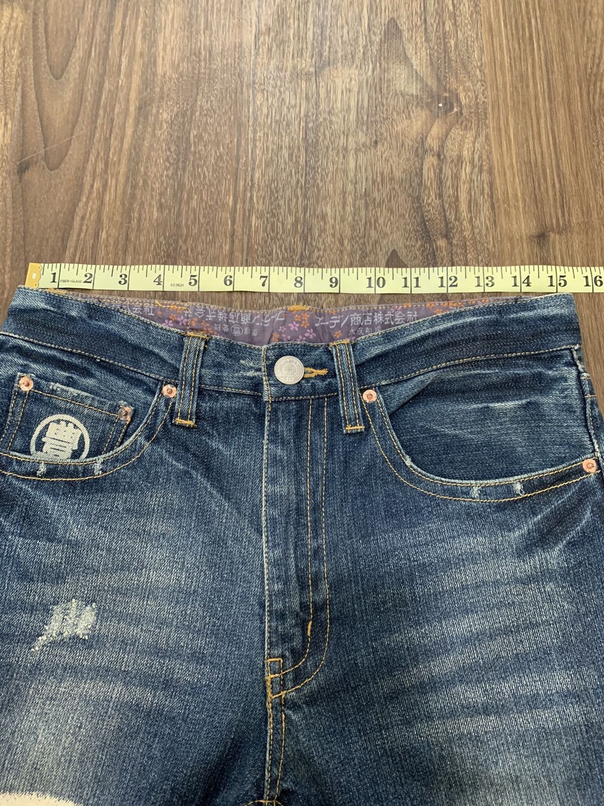 Japanese Brand Buden Shouten Bleach Design Traditional Skeleton Denim Size US 30 / EU 46 - 14 Thumbnail