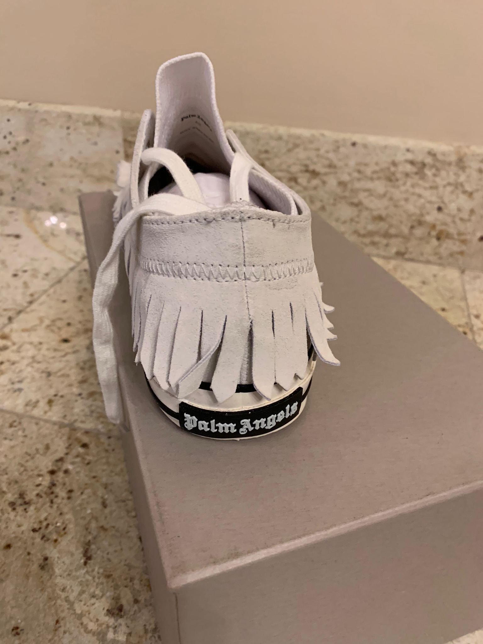 Palm Angels Fringe Low Top Sneakers in Black & White Size US 8 / EU 41 - 11 Thumbnail