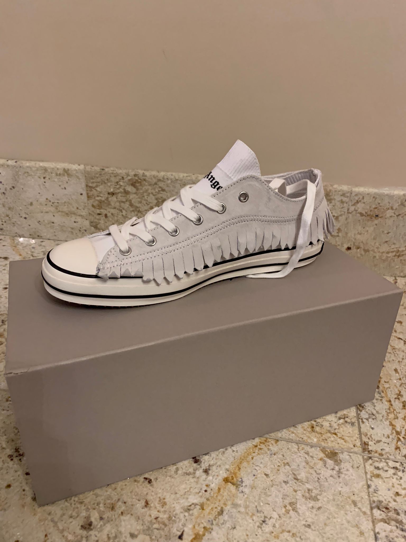 Palm Angels Fringe Low Top Sneakers in Black & White Size US 8 / EU 41 - 6 Thumbnail