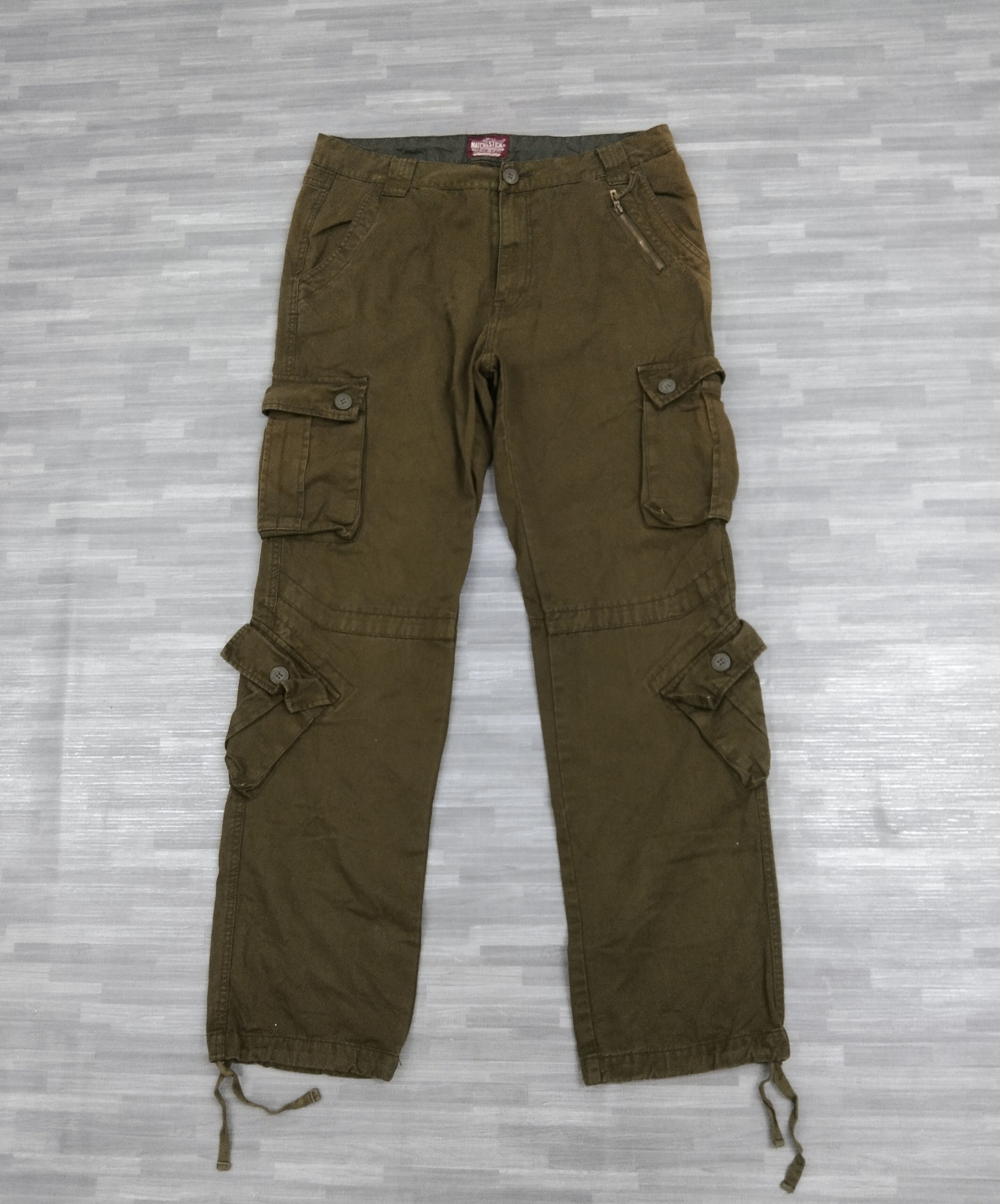image of Avant Garde Tactical Sun Faded Macth&stick Parachute Pants in Green Brown Fade, Men's (Size 36)