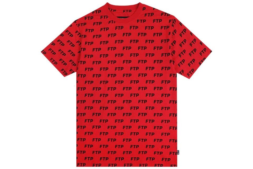 image of Fuck The Population Ftp Fuckthepopulation All Over Tee Shirt Size Large Red, Men's