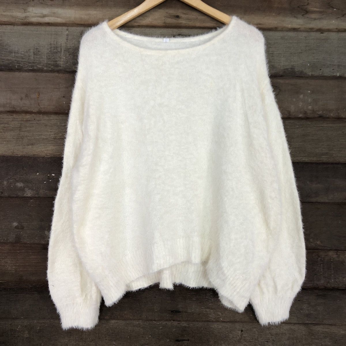 Homespun Knitwear DLL Japan White Mohair fur Shag Shaggy knitwear #c1081 Size US XL / EU 56 / 4 - 8 Thumbnail