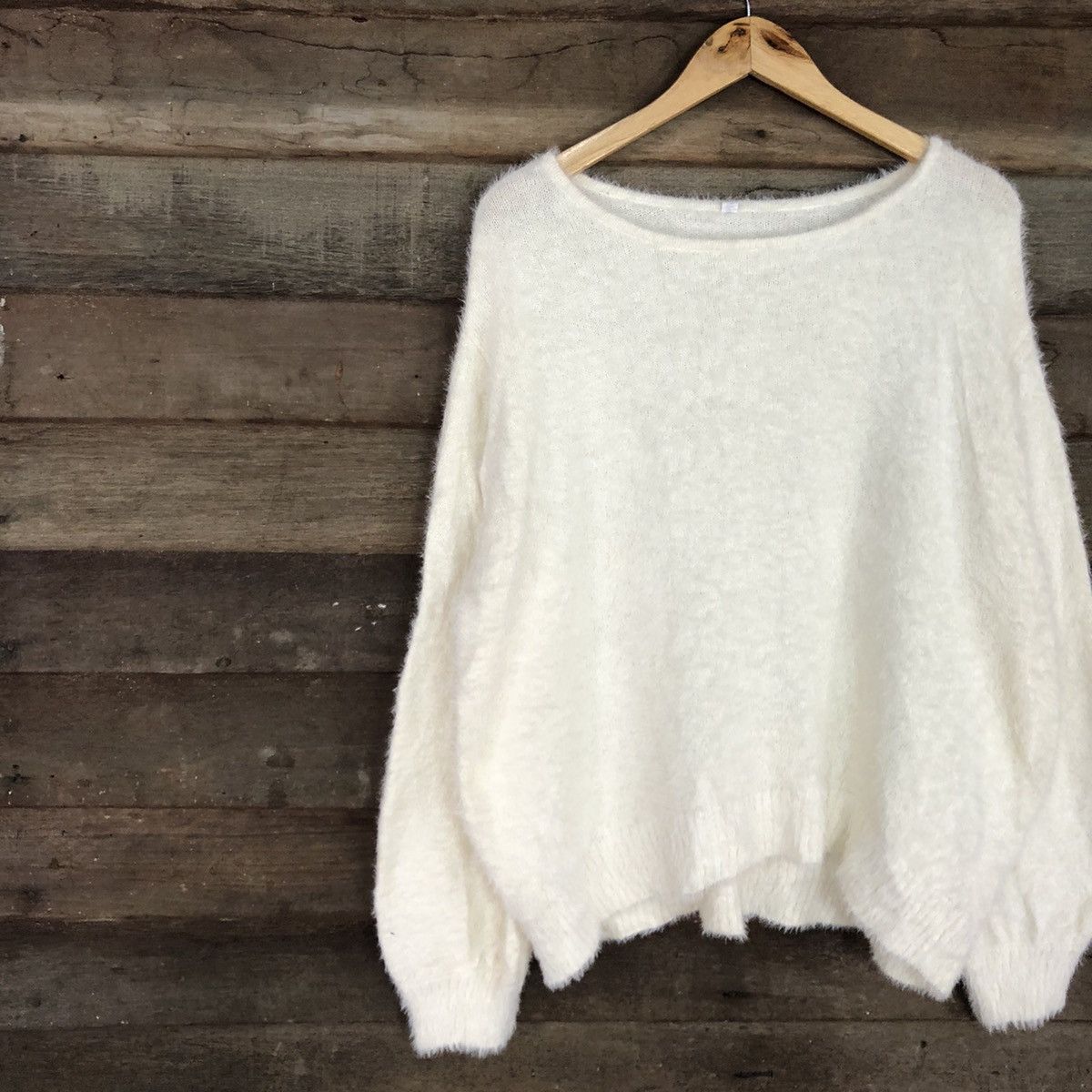 Homespun Knitwear DLL Japan White Mohair fur Shag Shaggy knitwear #c1081 Size US XL / EU 56 / 4 - 7 Thumbnail