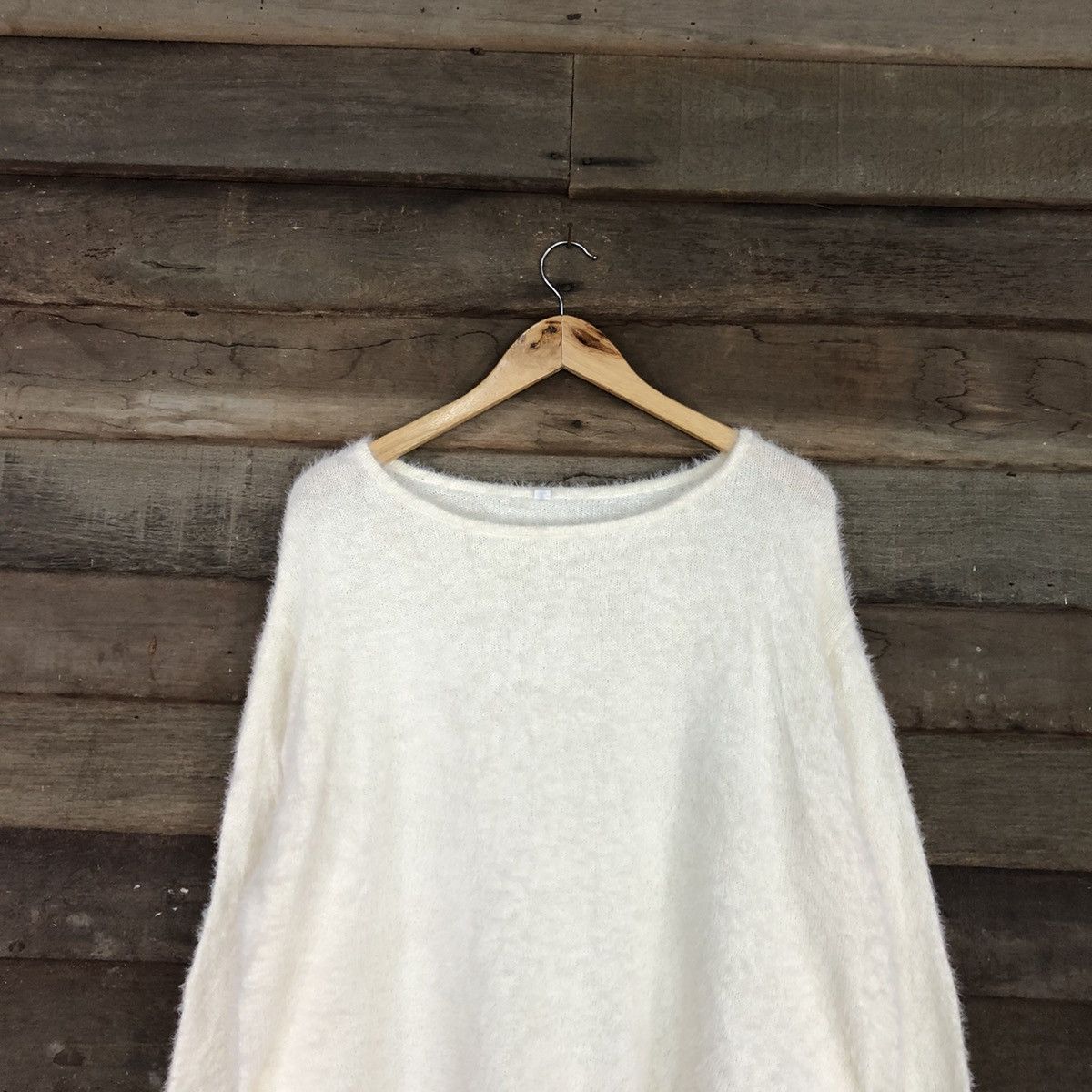 Homespun Knitwear DLL Japan White Mohair fur Shag Shaggy knitwear #c1081 Size US XL / EU 56 / 4 - 9 Thumbnail