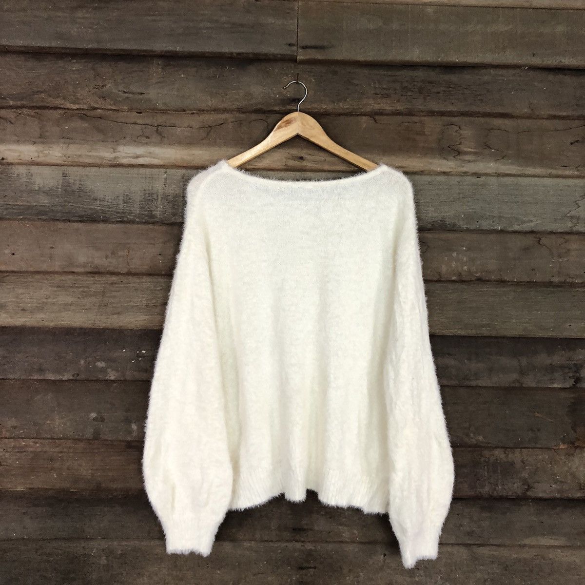 Homespun Knitwear DLL Japan White Mohair fur Shag Shaggy knitwear #c1081 Size US XL / EU 56 / 4 - 11 Thumbnail