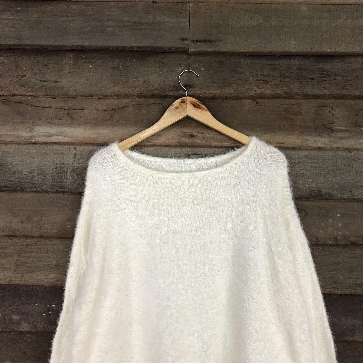 Homespun Knitwear DLL Japan White Mohair fur Shag Shaggy knitwear #c1081 Size US XL / EU 56 / 4 - 2 Thumbnail