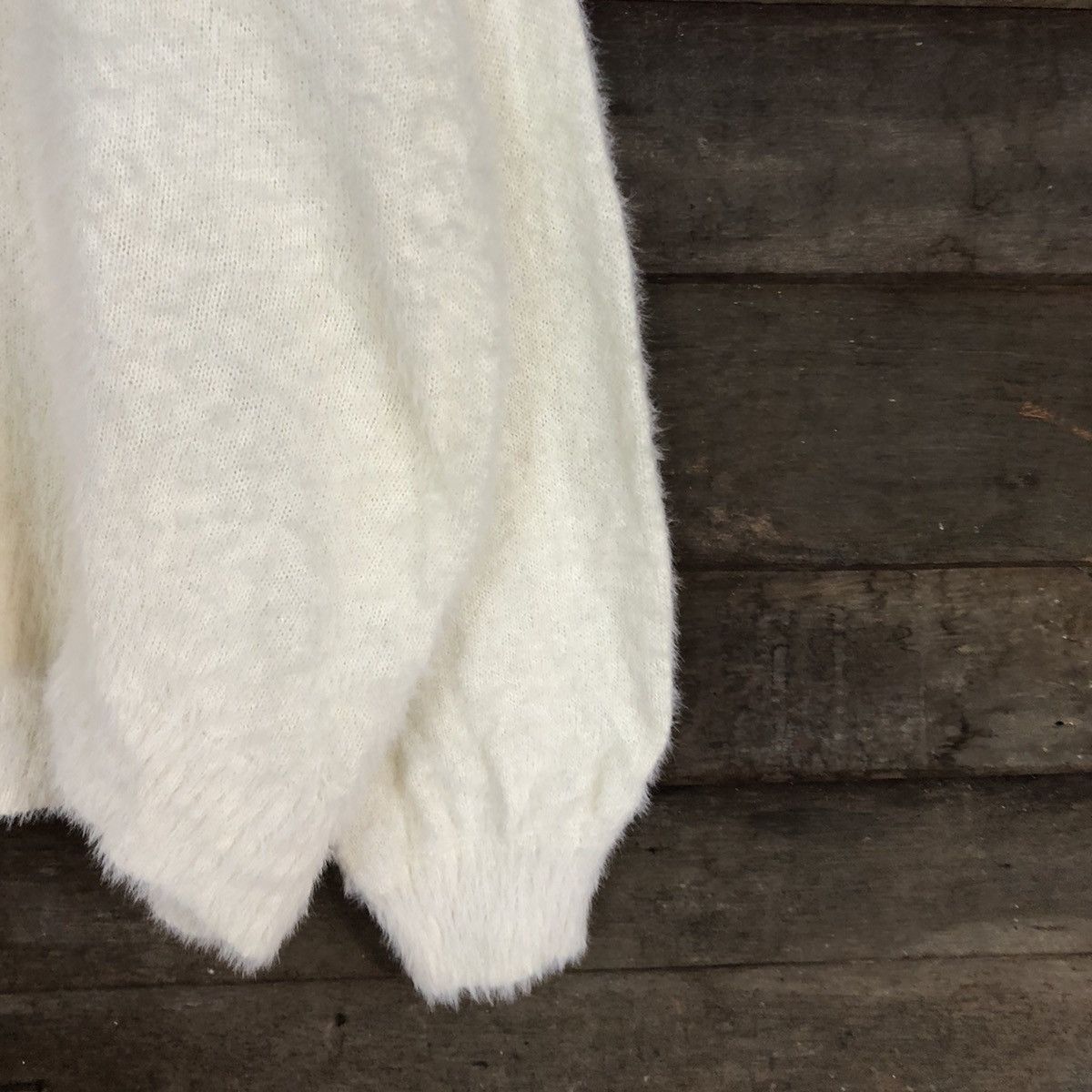 Homespun Knitwear DLL Japan White Mohair fur Shag Shaggy knitwear #c1081 Size US XL / EU 56 / 4 - 4 Thumbnail