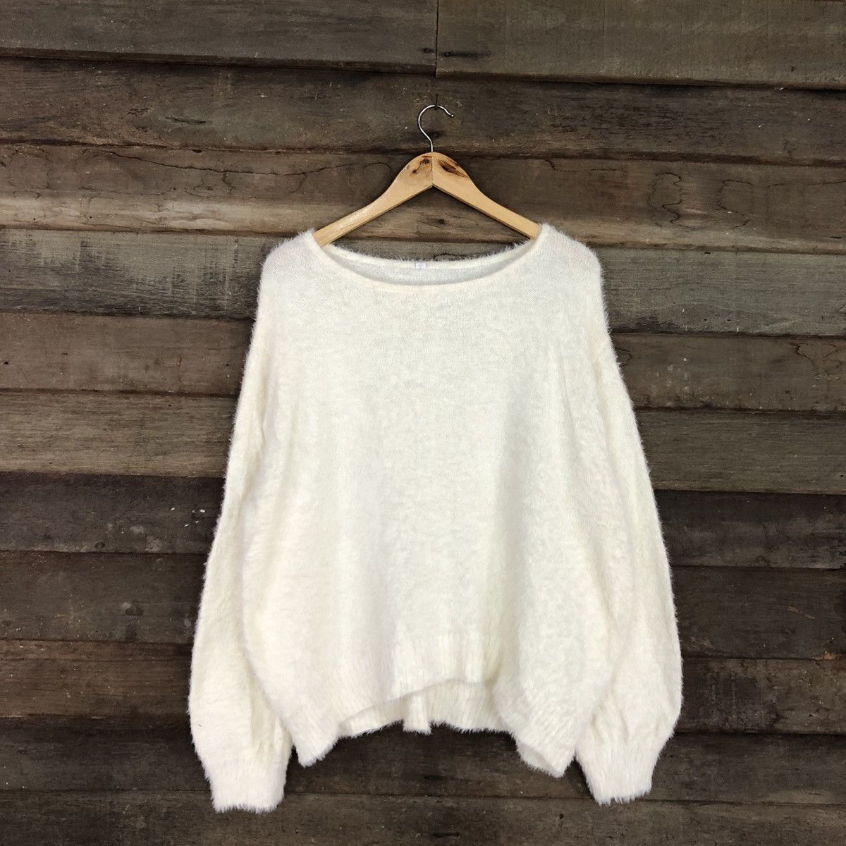Homespun Knitwear DLL Japan White Mohair fur Shag Shaggy knitwear #c1081 Size US XL / EU 56 / 4 - 3 Thumbnail