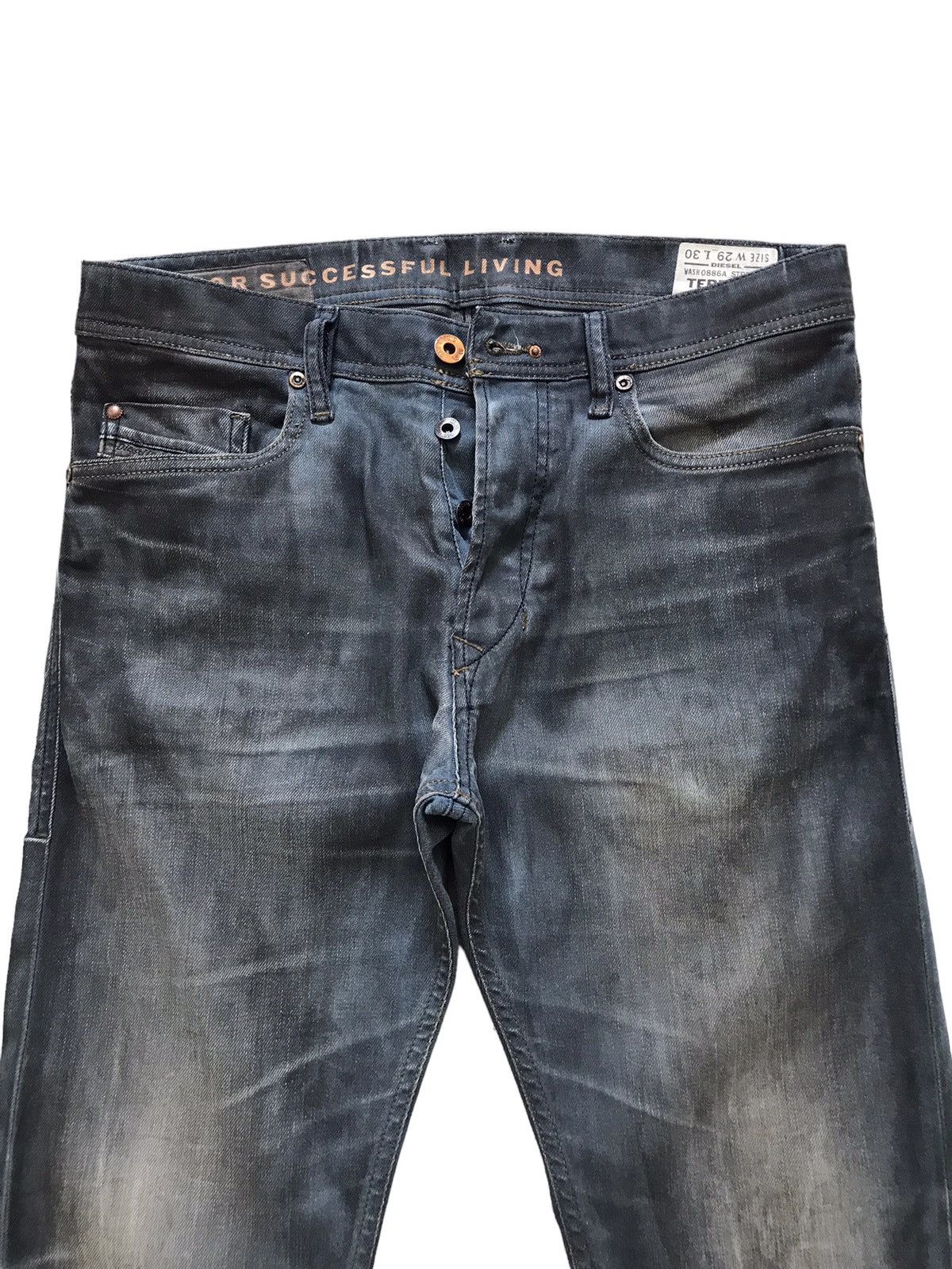 Diesel Diesel Tepphar Hand-made Painted Stretch Denim Slim Carrot Size US 29 - 4 Thumbnail