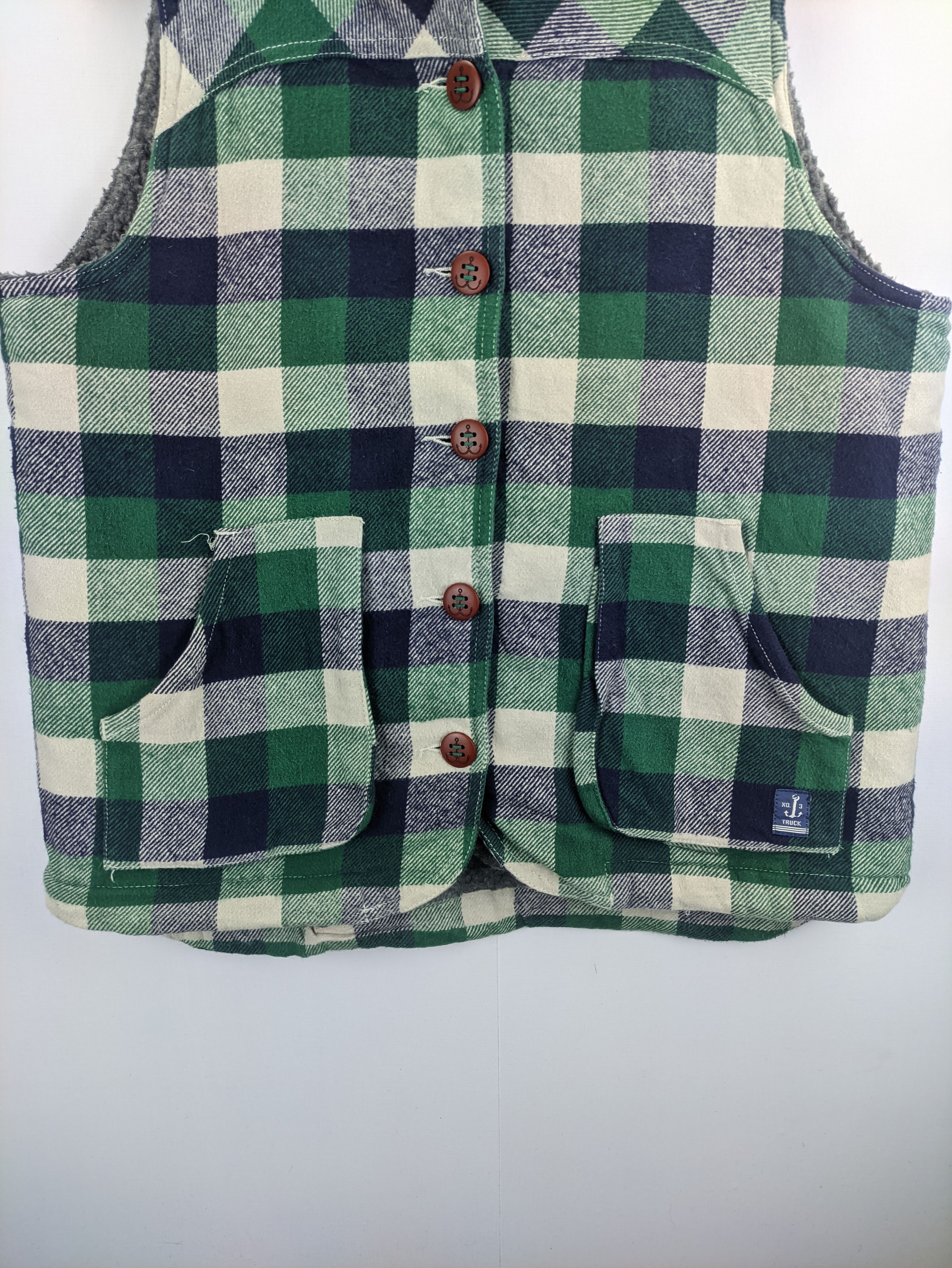 Japanese Brand Steals🔥Vest Hooded Sherpa Inner Checkered Size US M / EU 48-50 / 2 - 7 Thumbnail