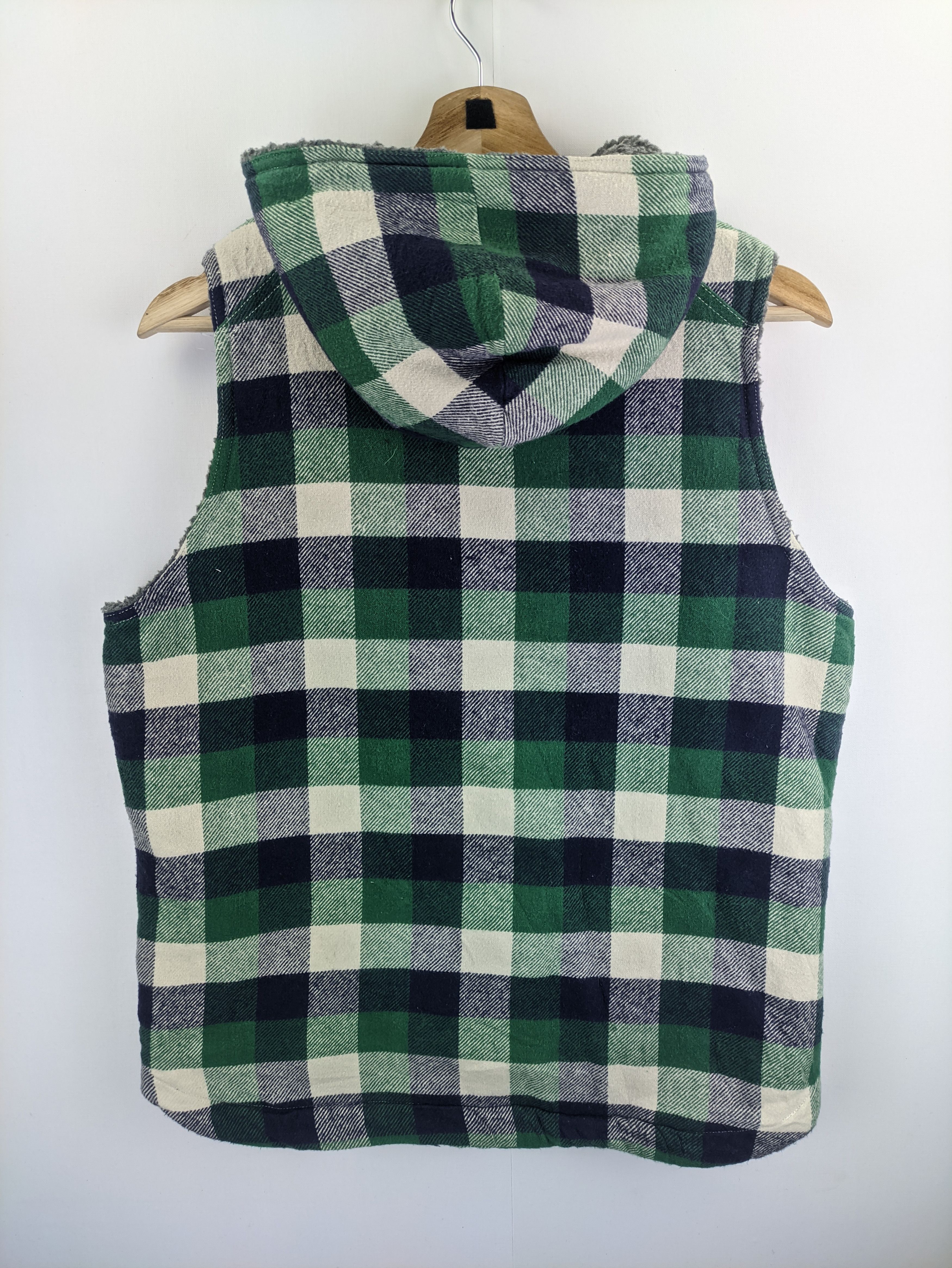 Japanese Brand Steals🔥Vest Hooded Sherpa Inner Checkered Size US M / EU 48-50 / 2 - 2 Thumbnail