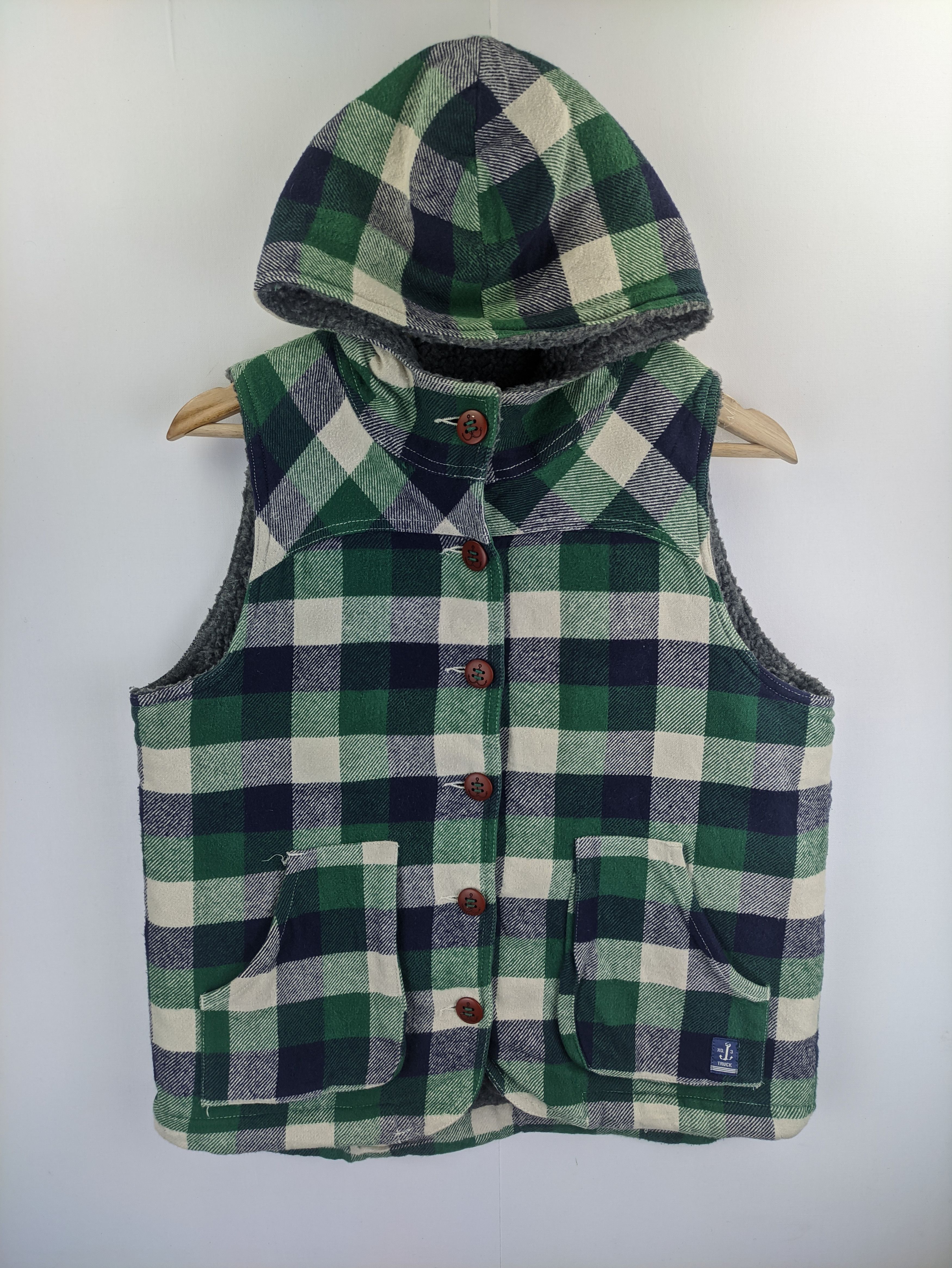 Japanese Brand Steals🔥Vest Hooded Sherpa Inner Checkered Size US M / EU 48-50 / 2 - 1 Thumbnail