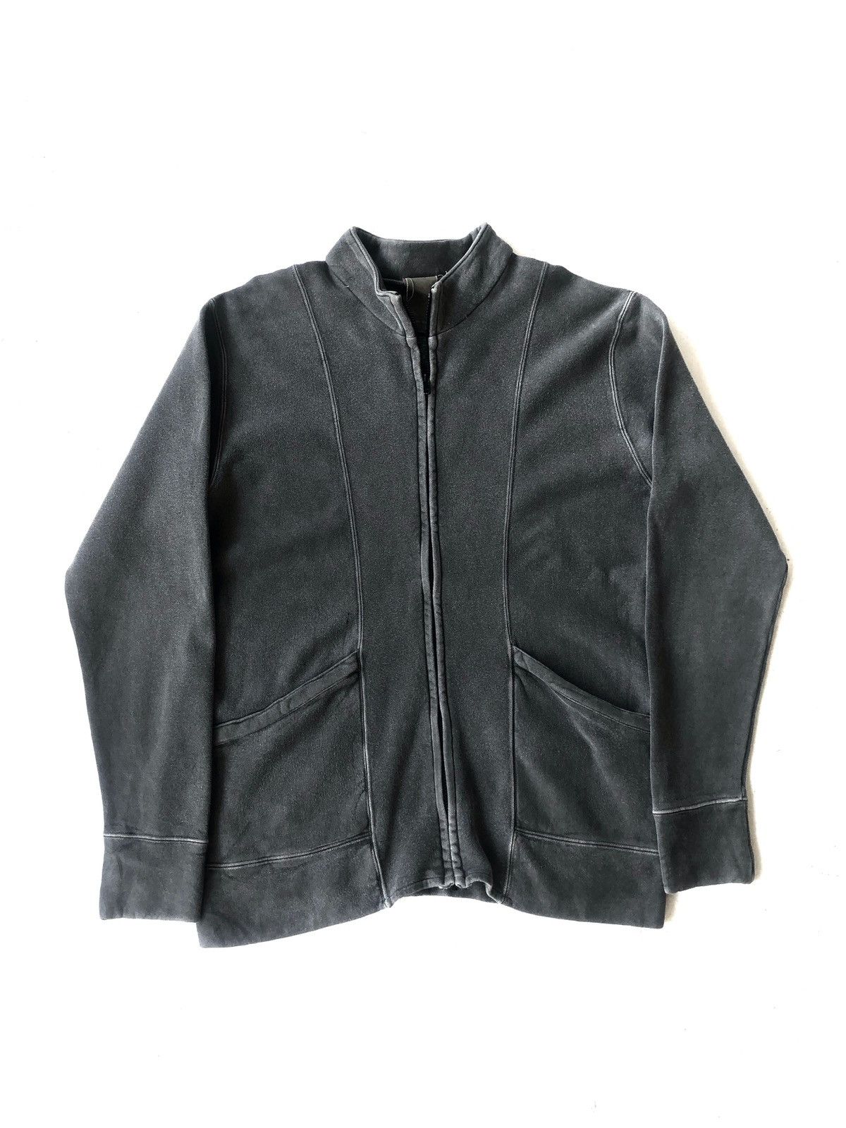 🇯🇵 Made No ID Cozy Faded Grey Zipper Sweater