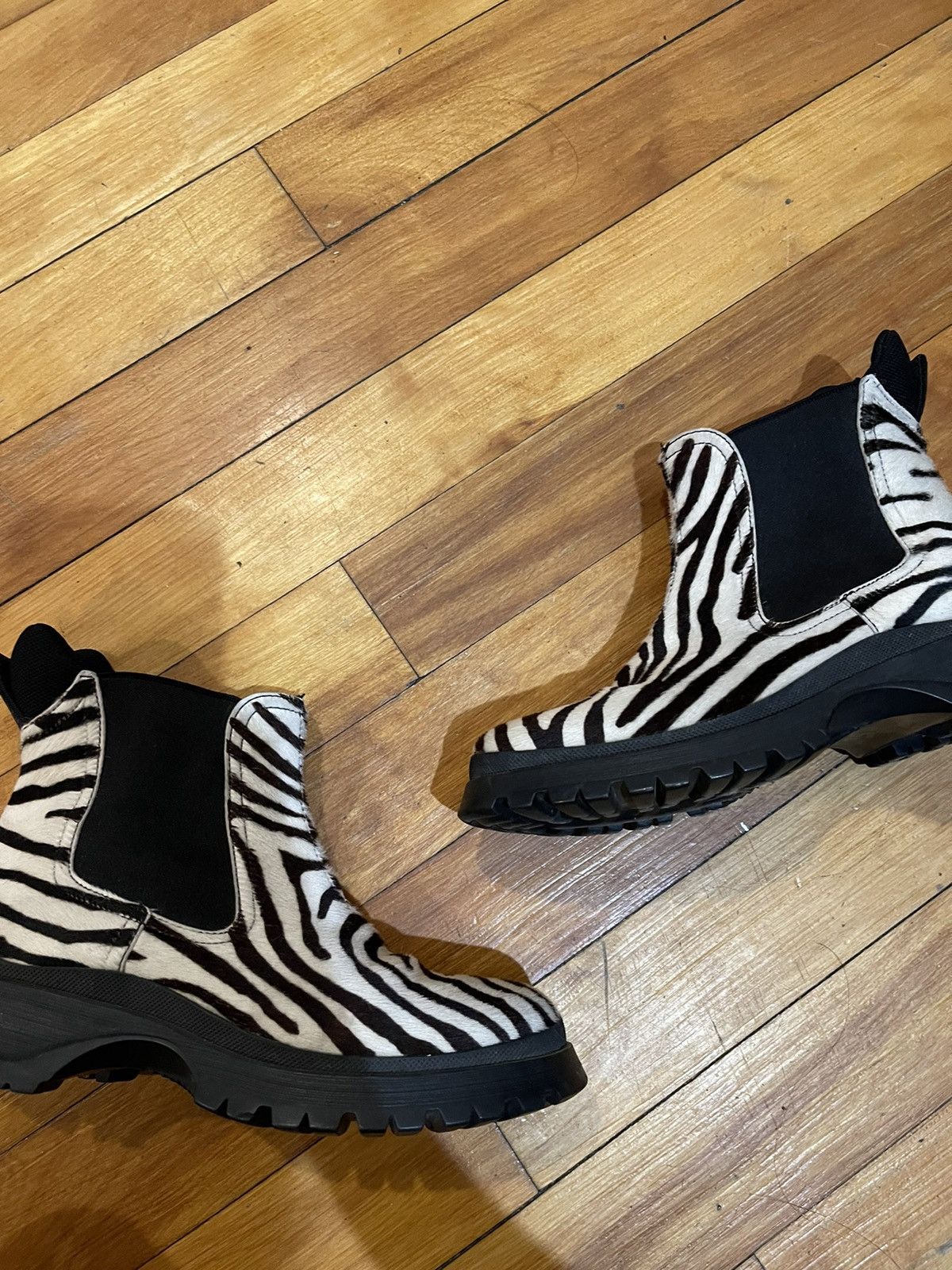 Prada Prada sport zebra fur Chelsea sneaker boots Size US 6 / IT 36 - 1 Thumbnail