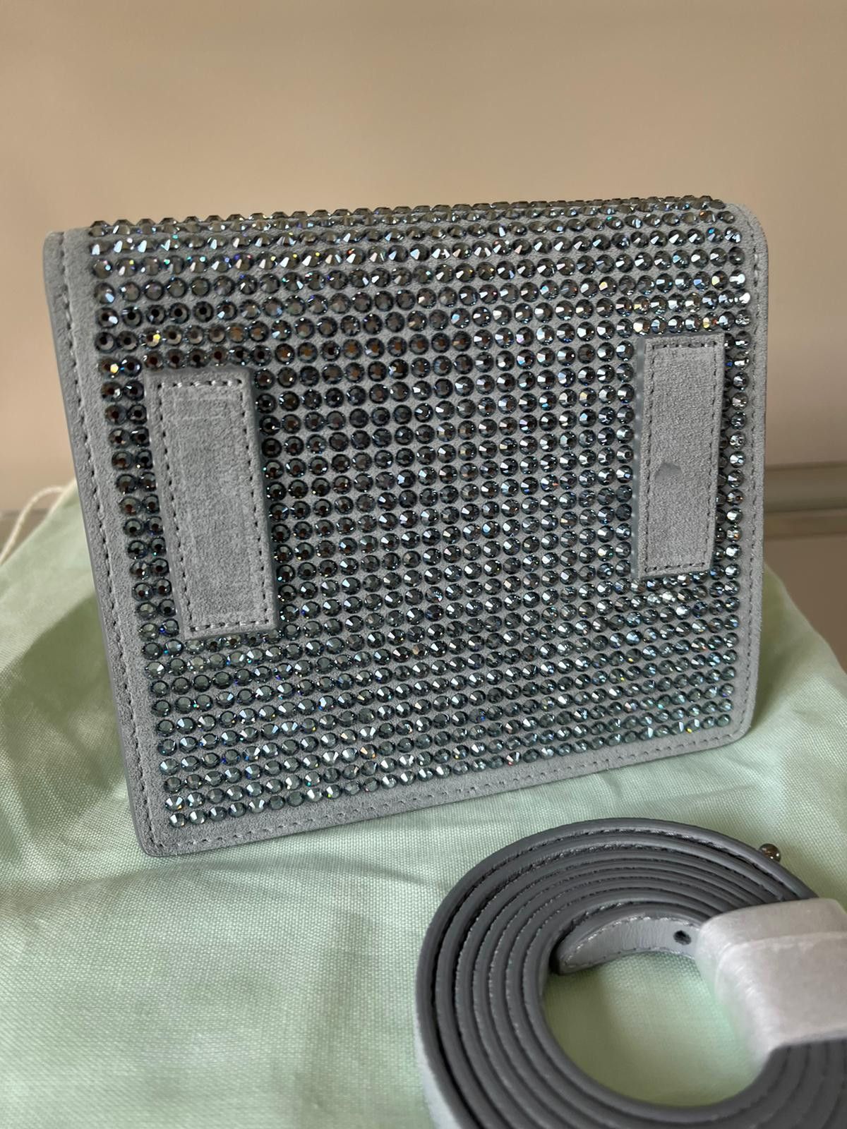Off-White Suede Studded Hand Bag in Grey Size ONE SIZE - 10 Thumbnail