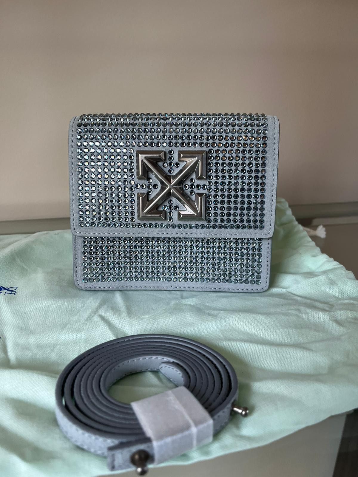 Off-White Suede Studded Hand Bag in Grey Size ONE SIZE - 2 Thumbnail