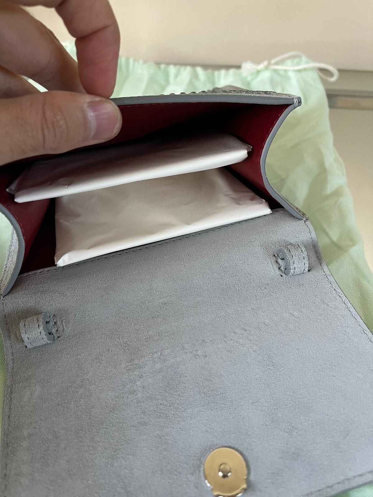 Off-White Suede Studded Hand Bag in Grey Size ONE SIZE - 11 Thumbnail